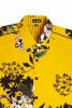 Baïsap - Kurzarm Hemd Blumenmuster - Schafgarbe - Gelbes hemd kurzarm für Herren aus Viskose - #2986