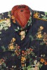 Baïsap - Chemise Halloween manche courte - Chemise orange noir à fleurs homme - #3471