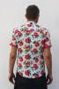 Baïsap - Kurzarmhemd Rosa - Kitsch Rosen Muster auf leichter Baumwolle - #1719