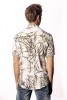 Baïsap - Green printed shirt, short sleeve - Wild Grass - Bamboo print shirt for men - #2619