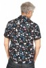Baïsap - Chemise manche courte fleurs - Oeillets - Chemisette cintrée en viscose pour homme - #3542