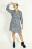 Baïsap - Navy shirt dress - Retro floral viscose dress - #3299