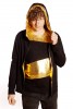 Baïsap - Black and gold hoodie mens - Golden lurex & light cotton - #2736