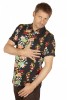 Baïsap - Schwarzes Hawaii Hemd - Russisch - Bunte Herrenhemden Kurzarm aus Viskose - #3536