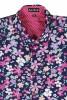 Baïsap - Pink and blue shirt - Liberty - Pink floral shirt for men - #3181