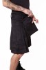 Baïsap - Mens pleated skirt - Kilt - Mens short skirt, black cotton - #2830