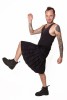 Baïsap - Mens pleated skirt - Kilt - Mens short skirt, black cotton - #2826
