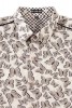Baïsap - Butterfly shirt mens short sleeve - Swarm - Cream printed shirt, light cotton - #2691