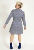 Baïsap - Navy shirt dress - Retro floral viscose dress - #3301