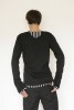 Baïsap - Rhino Sweat - A long sweat-shirt - made of black jersey and black and white striped - #351