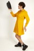Baïsap - Robe chemise jaune moutarde - Pois - Robe chemise imprimée en viscose - #3324