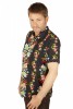 Baïsap - Schwarzes Hawaii Hemd - Russisch - Bunte Herrenhemden Kurzarm aus Viskose - #3538