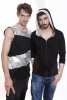 Baïsap - Silver hoodie for men - Black and silver hoodie with zip - #2164