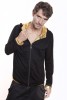 Baïsap - Black and gold hoodie mens - Golden lurex & light cotton - #2338