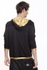 Baïsap - Black and gold hoodie mens - Golden lurex & light cotton - #2336