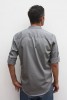 Baïsap - Tunica masculina gris- Kurta Sagar - Camisa indiana masculina - #1177