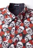 Baïsap - Skull dress shirt - Black and red shirt for men - #2385