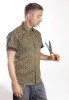 Baïsap - Camisa amarilla manga corta - Escama - Camisas manga corta estampadas geométrica - #2510