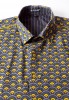 Baïsap - Camisa amarilla manga corta - Escama - Camisas manga corta estampadas geométrica - #2511