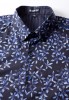 Baïsap - Floral half shirt - Forget-Me-Not - Light cotton shirt, short sleeve - #2516