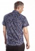 Baïsap - Floral half shirt - Forget-Me-Not - Light cotton shirt, short sleeve - #2514