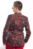 Baïsap - Rote Blumen Bluse - Schwarz rote Bluse Damen - #2717