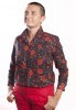 Baïsap - Red floral blouse - Black and red printed blouse - #2719