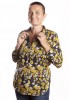 Baïsap - Yellow floral blouse - Black printed blouse for women - #2459