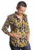 Baïsap - Yellow floral blouse - Black printed blouse for women - #2460