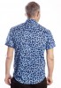 Baïsap - Blue Leopard Shirt - short-sleeved - Fitted short-sleeved shirt for men - #1941