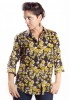 Baïsap - Yellow floral blouse - Black printed blouse for women - #2456