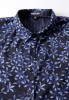 Baïsap - Blusa negra con flores - Miosotis - Blusa azul estampada manga larga - #2476