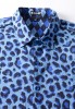 Baïsap - Blaues Leopard Hemd - Blau & schwarz Leopard Muster - #1939
