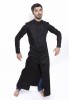 Baïsap - Soutane chemise noire - Chemise longue noire col mao - #2631
