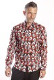Baïsap - Chemise homme rouge et noir - Tête De Mort 