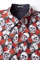 Baïsap - Chemise homme rouge et noir - Tête De Mort 