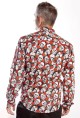 Baïsap - Chemise homme rouge et noir - Tête De Mort 