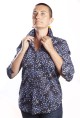 Baïsap - Chemise femme motif petites fleurs - Myosotis 