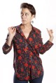 Baïsap - Chemise femme rouge et noir