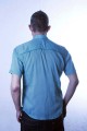 Baïsap - Camisa floral masculina, manga corta - Turquesa