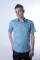 Baïsap - Camisa floral masculina, manga corta - Turquesa