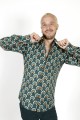 Baïsap - Camisa de flores azul - Retro 