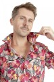Baïsap - Pink floral shirt short sleeve - Pansies 
