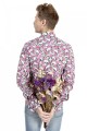 Baïsap -  Floral skull shirt - Pink Blue