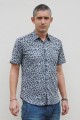 Baïsap - Grey Leopard print shirt, short sleeve 