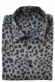 Baïsap - Grey Leopard print shirt, short sleeve 