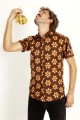 Baïsap - Brown and orange shirt - Kitsch - short sleeve 