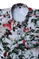 Baïsap - Chemise à Fleurs Blanches manches longues pour homme