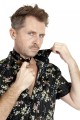 Baïsap - Camisa flores negra manga corta - Jazmín 