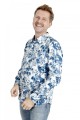 Baïsap - Blue flowery shirt - Cyanotype 